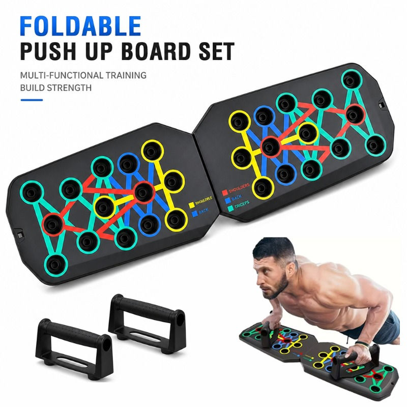 Portable Foldable Push Up Board Set With Handles Home Fitness Equipment For Ches