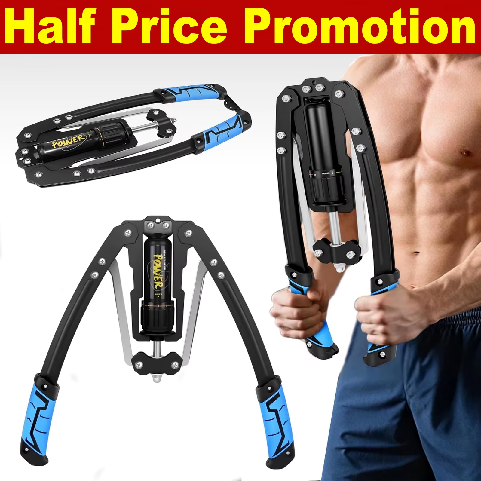 Adjustable Torsion Arm Fitness Machine, 22-440lbs Hydraulic Power Exerciser, Twi