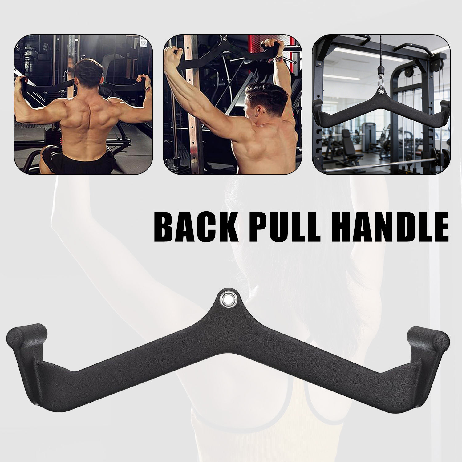 1 Set Fitness Pully Cable Machine Home Gym Fitness Rowing V-Bar Attachment T-Bar