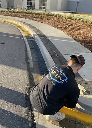 top line striping painting curb