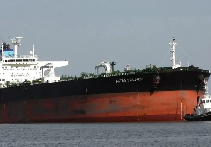 Oil tanker at sea