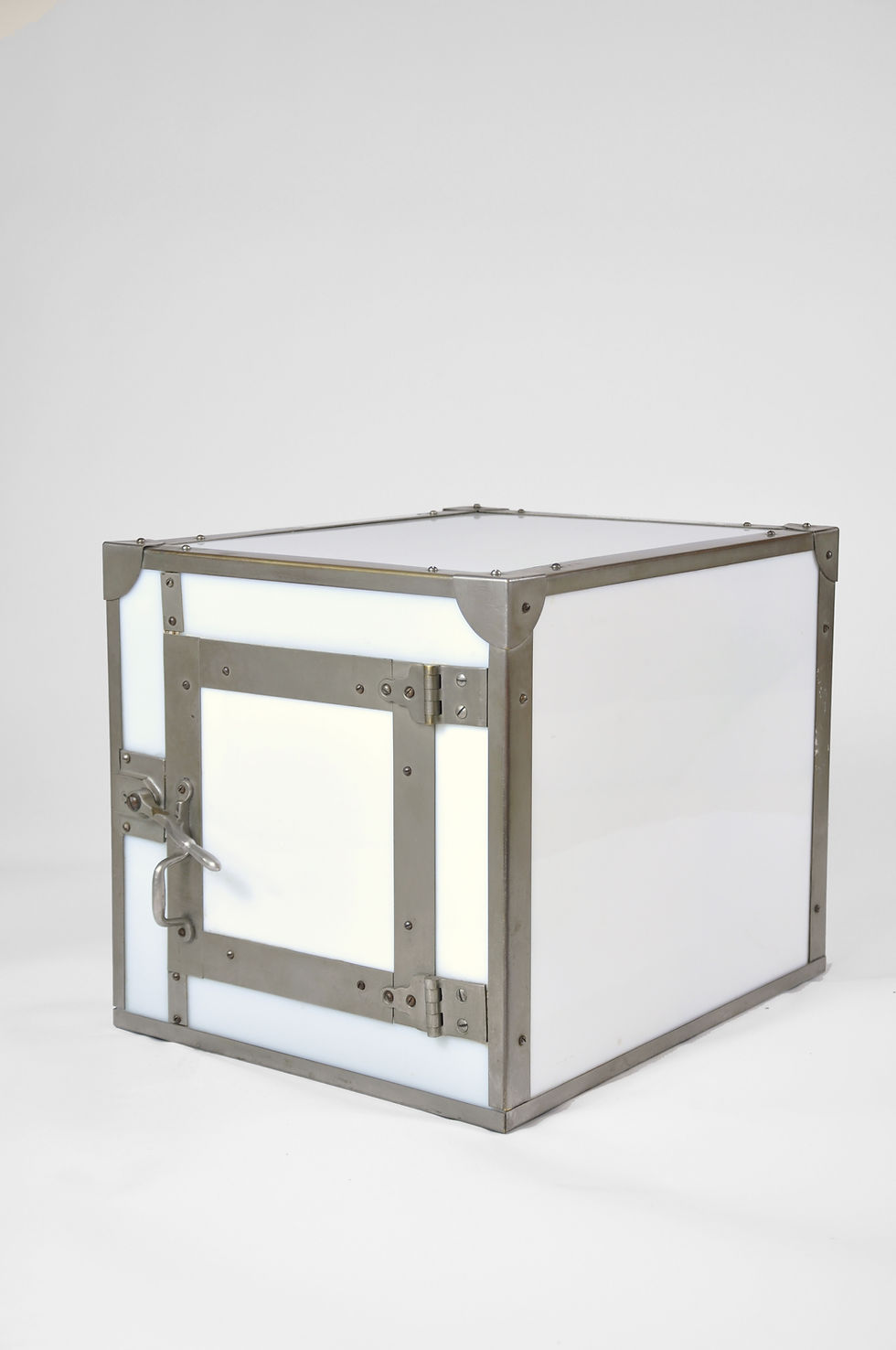 Thumbnail: Milk Glass & Nickel Humidor, c. 1900-1920