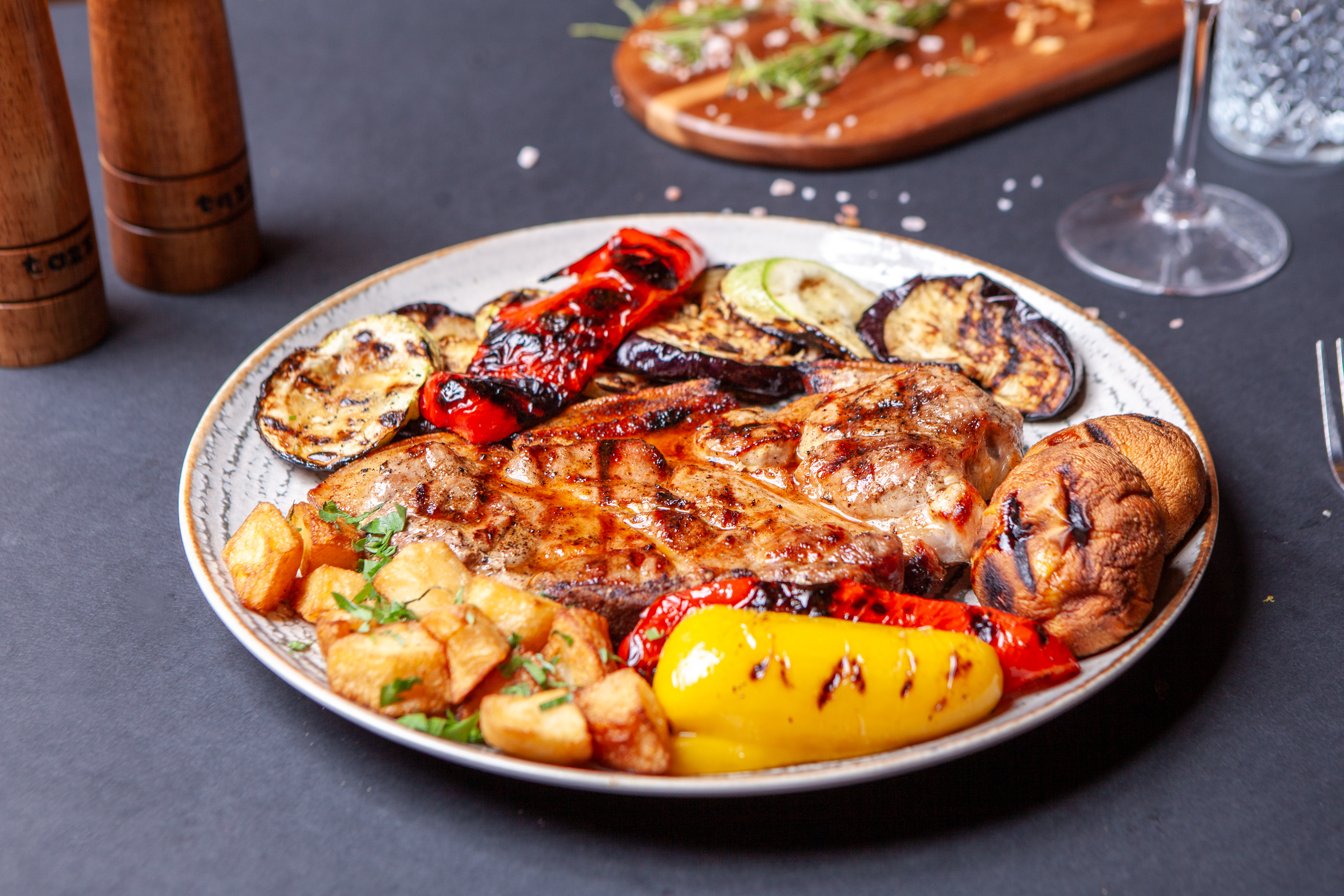 Arranged Food and Objects