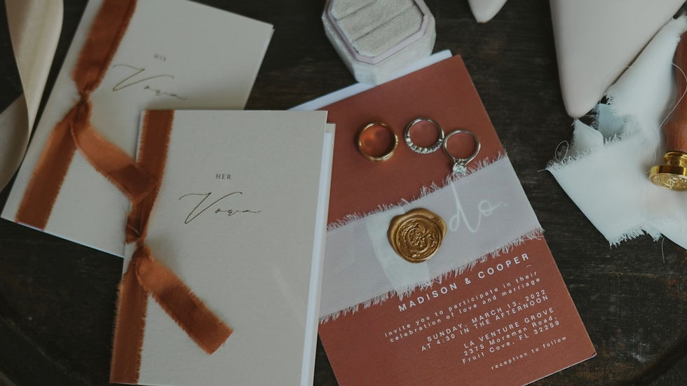 A beautiful display of details for a wedding
