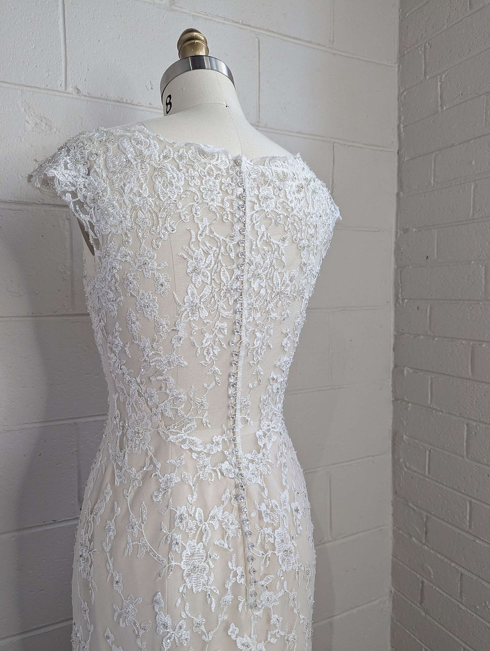 Thumbnail: Maggie Sottero 5MB662 Ivory/Nude beaded embroidered wedding gown cap sleeve