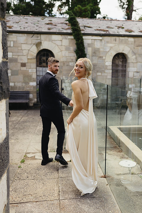 Bow Back Satin Wedding Dress | Jennifer Bowden Bow Back Satin Wedding Dress | Jennifer Bowden