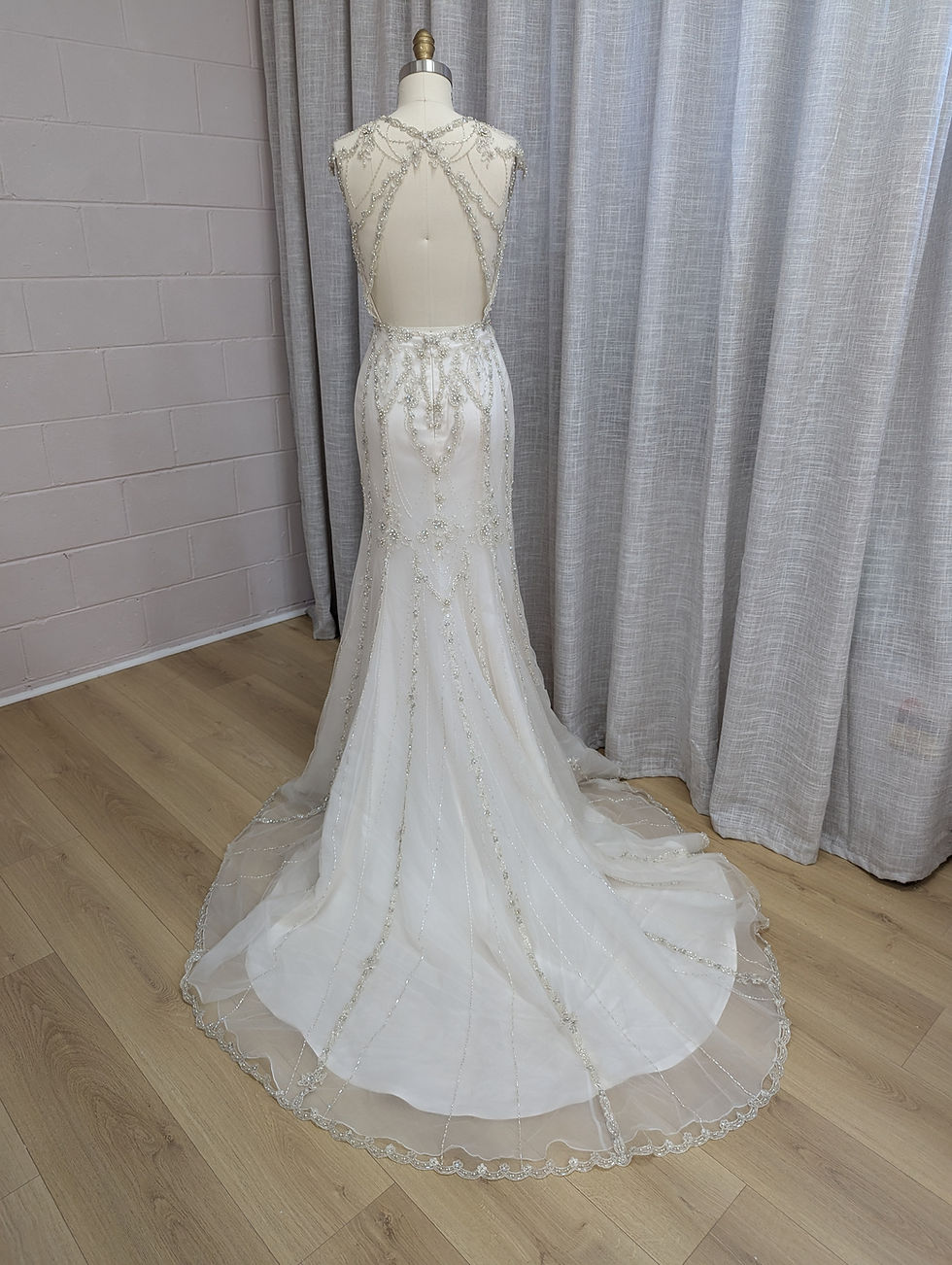 Thumbnail: Sottero and Midgley 'Syanne' size 8, vintage style beaded tulle  wedding dress