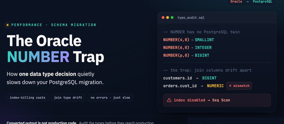The Oracle NUMBER Trap: How One Data Type Decision Quietly Slows Down Your PostgreSQL Migration