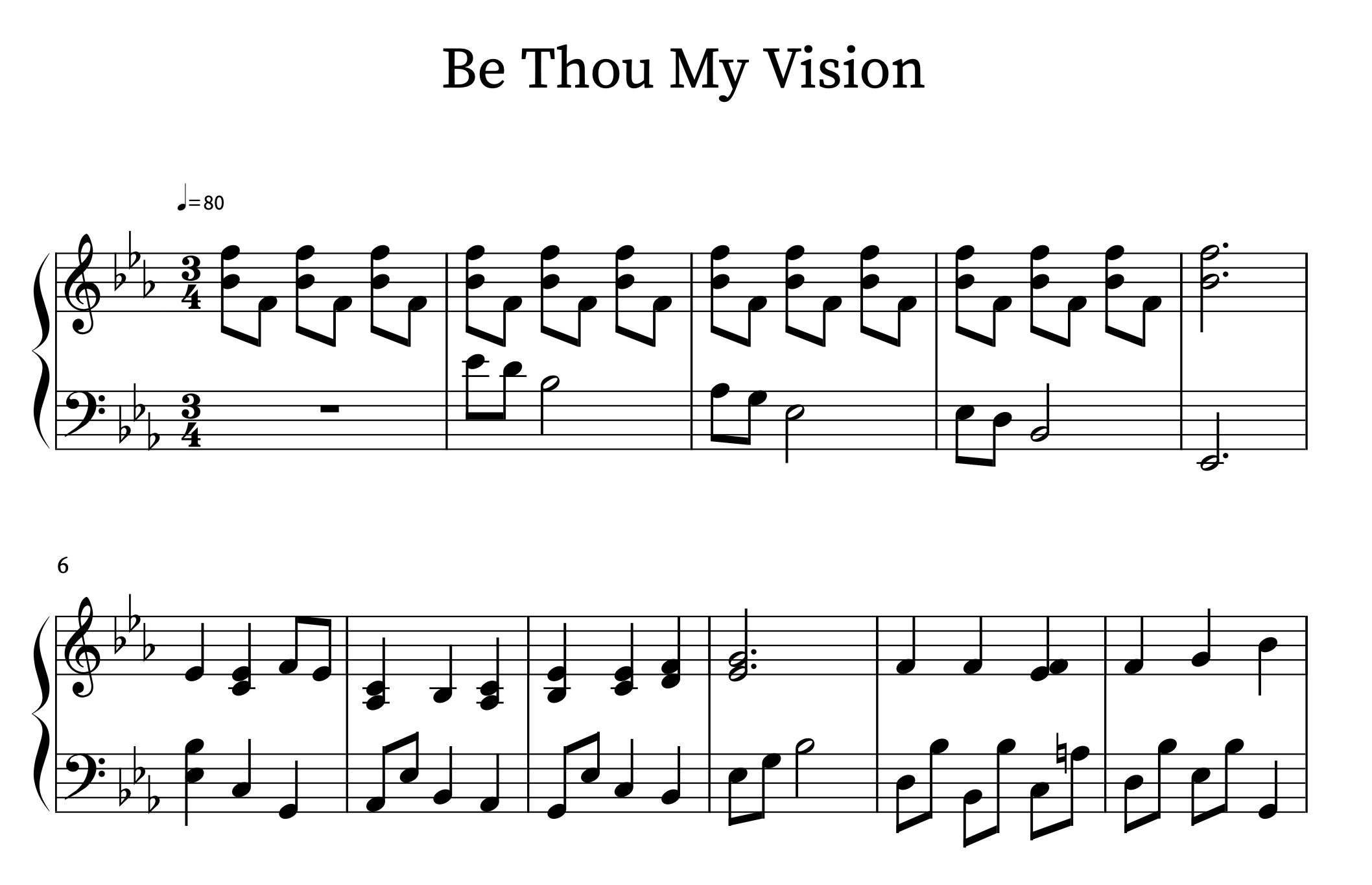Be Thou My Vision - Easy Beautiful Arrangement for Solo Piano