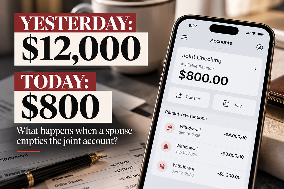 What Happens If My Spouse Empties Our Joint Bank Account Before Divorce in Illinois?
