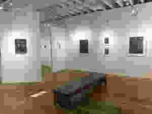 Gallery installation view from back, right of Night Vision: Recent Work by Melissa Rubin at Atlantic Gallery