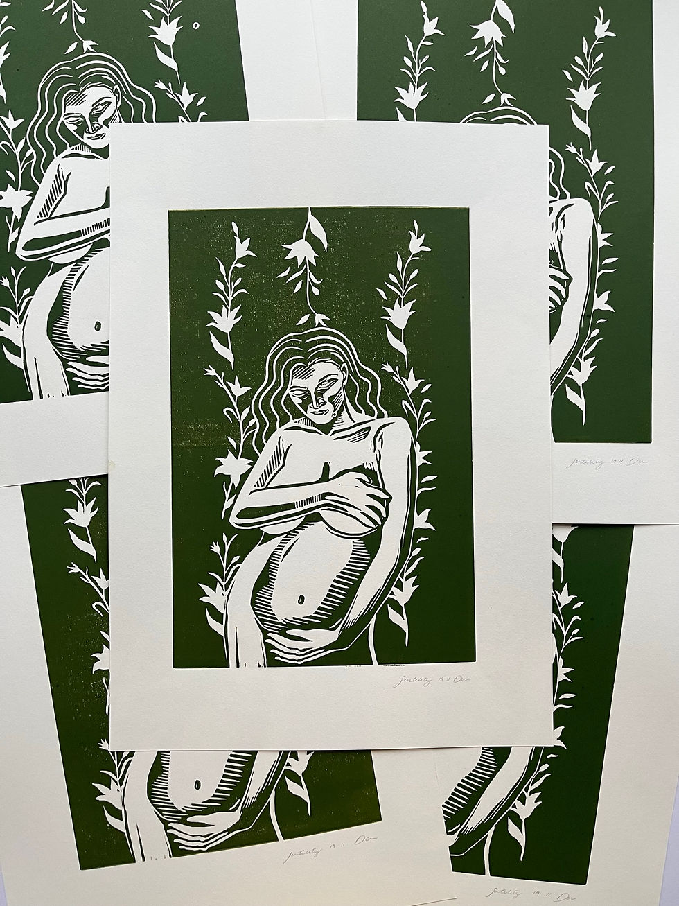 Thumbnail: Red Womb Lino Print