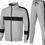 Thumbnail: Men's Athletic Casual Tracksuit Long-sleeved Stand Collar Jacket Jogging Pants S