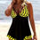 Thumbnail: Plus Size Casual Tankini Set, Women's Plus Colorblock Geometric Print Cut Out St