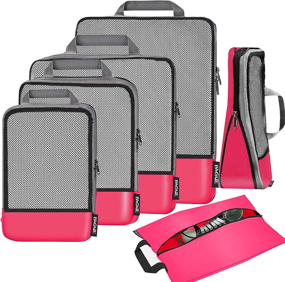 Thumbnail: BAGAIL 4 Set/6 Set/8 Set Compression Packing Cubes Travel Accessories Expandabl