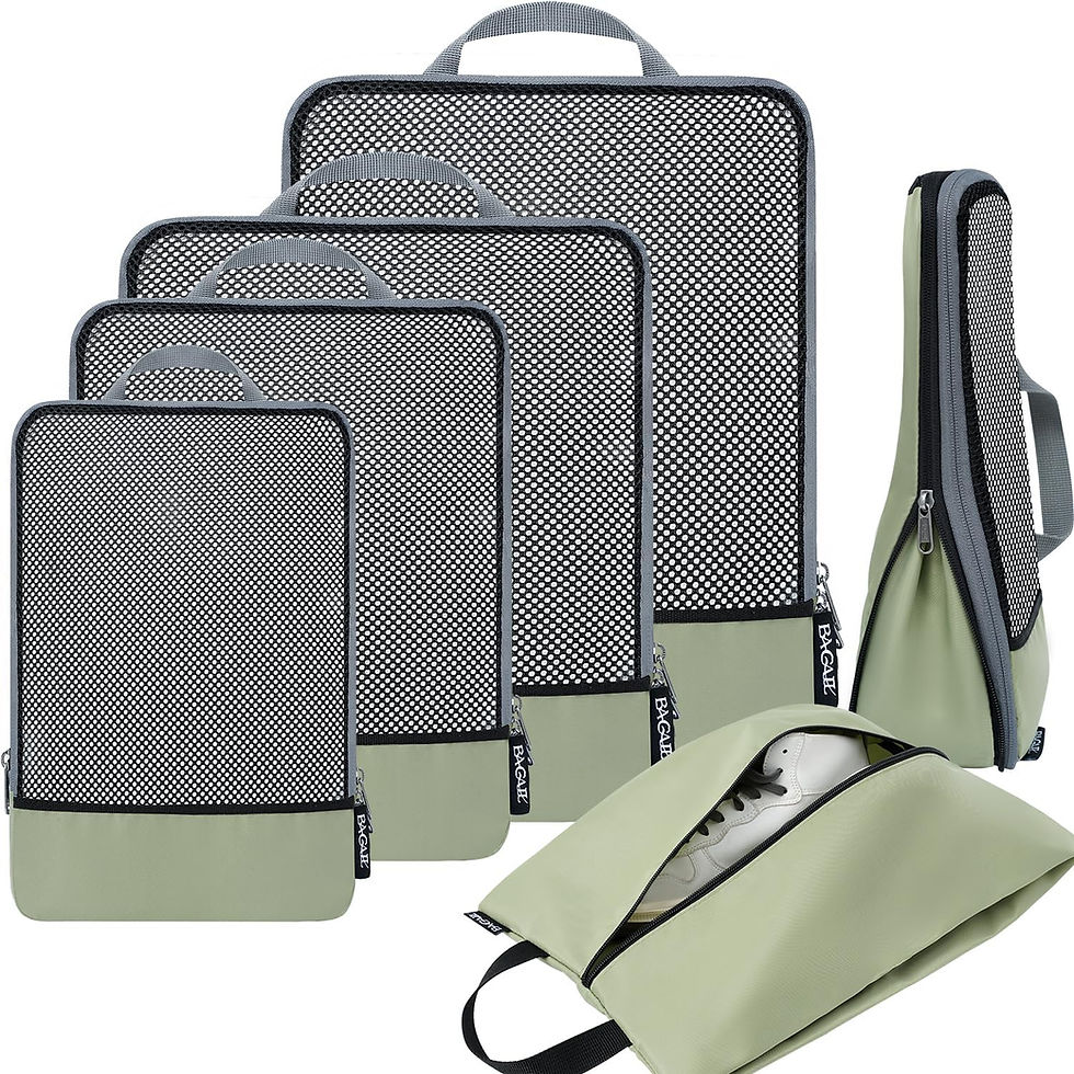 Thumbnail: BAGAIL 4 Set/6 Set/8 Set Compression Packing Cubes Travel Accessories Expandabl