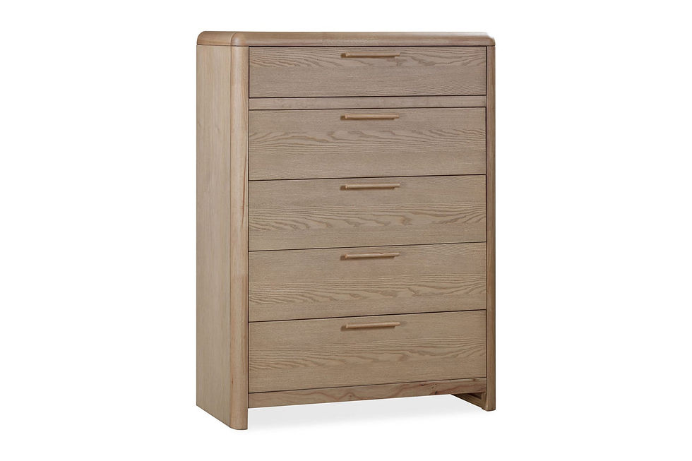 Thumbnail: Furano Five Drawer Ash Wood Chest in Ginger