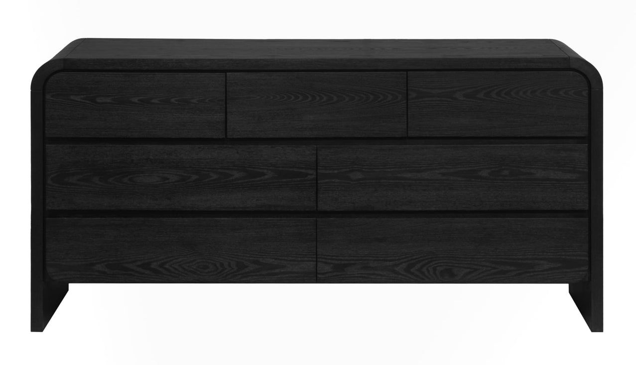 Elora Six Drawer Dresser in Jet Black Ash
