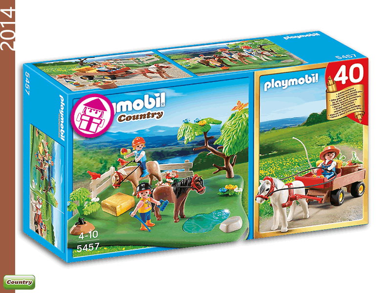 PLAYMOBIL 5457 40th Compact Set Pony Paddock + Pony Cart