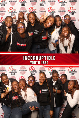 Youth celebrating together at the Incorruptible Youth Fest DSLR photo booth by Horizon360Booth in Johannesburg