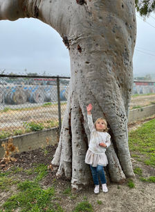 Photo of girl Youth reaching up by a Tree reaching up.