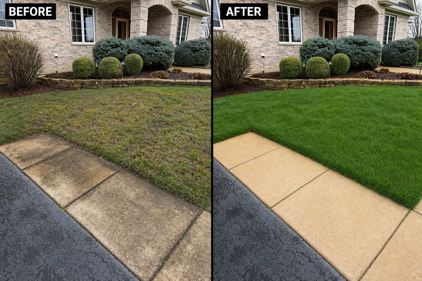 residential sidewalk pressure washing cleaning concrete Belvidere Illinois