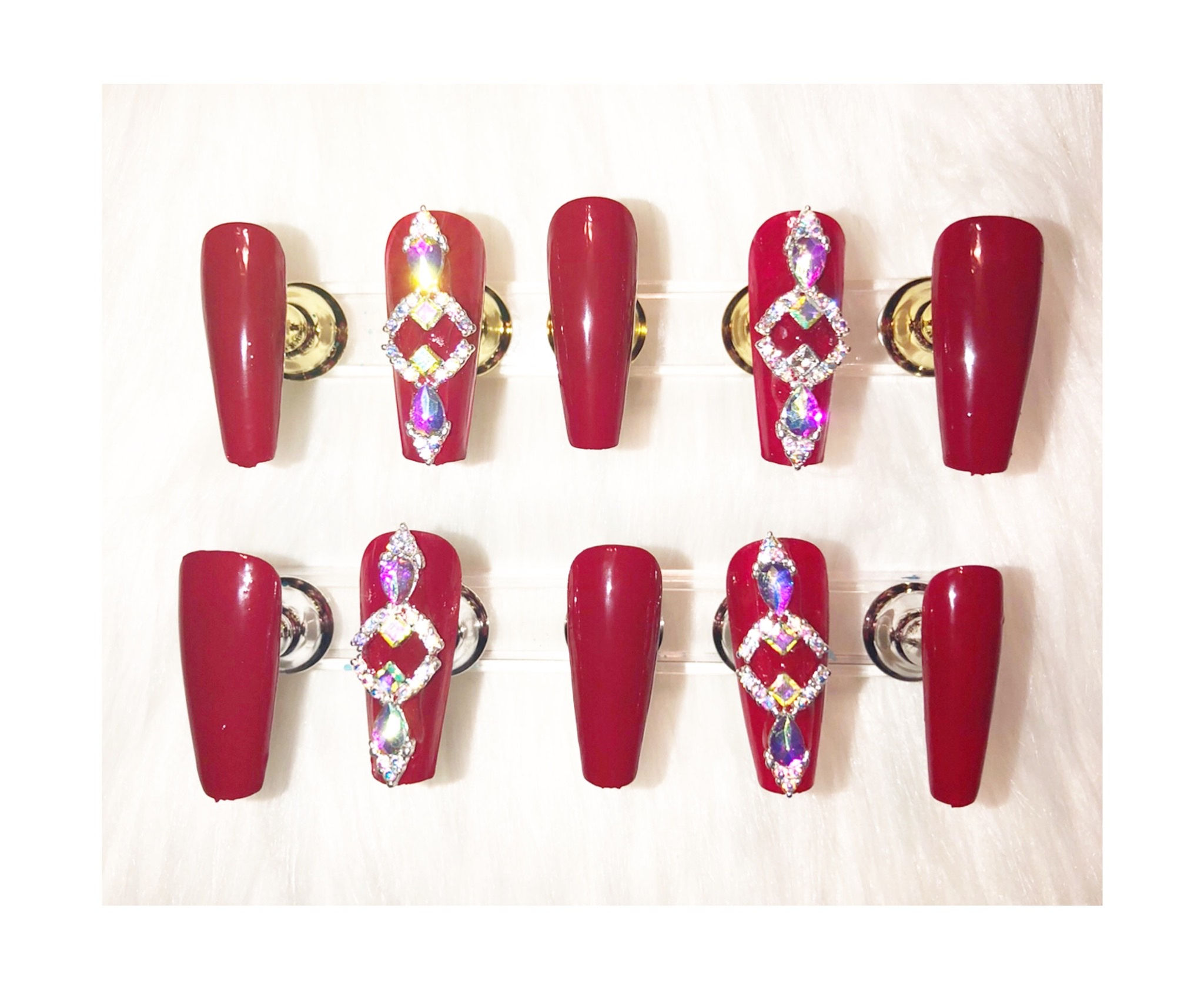 Classic Red with Accent Diamonds/ Coffin