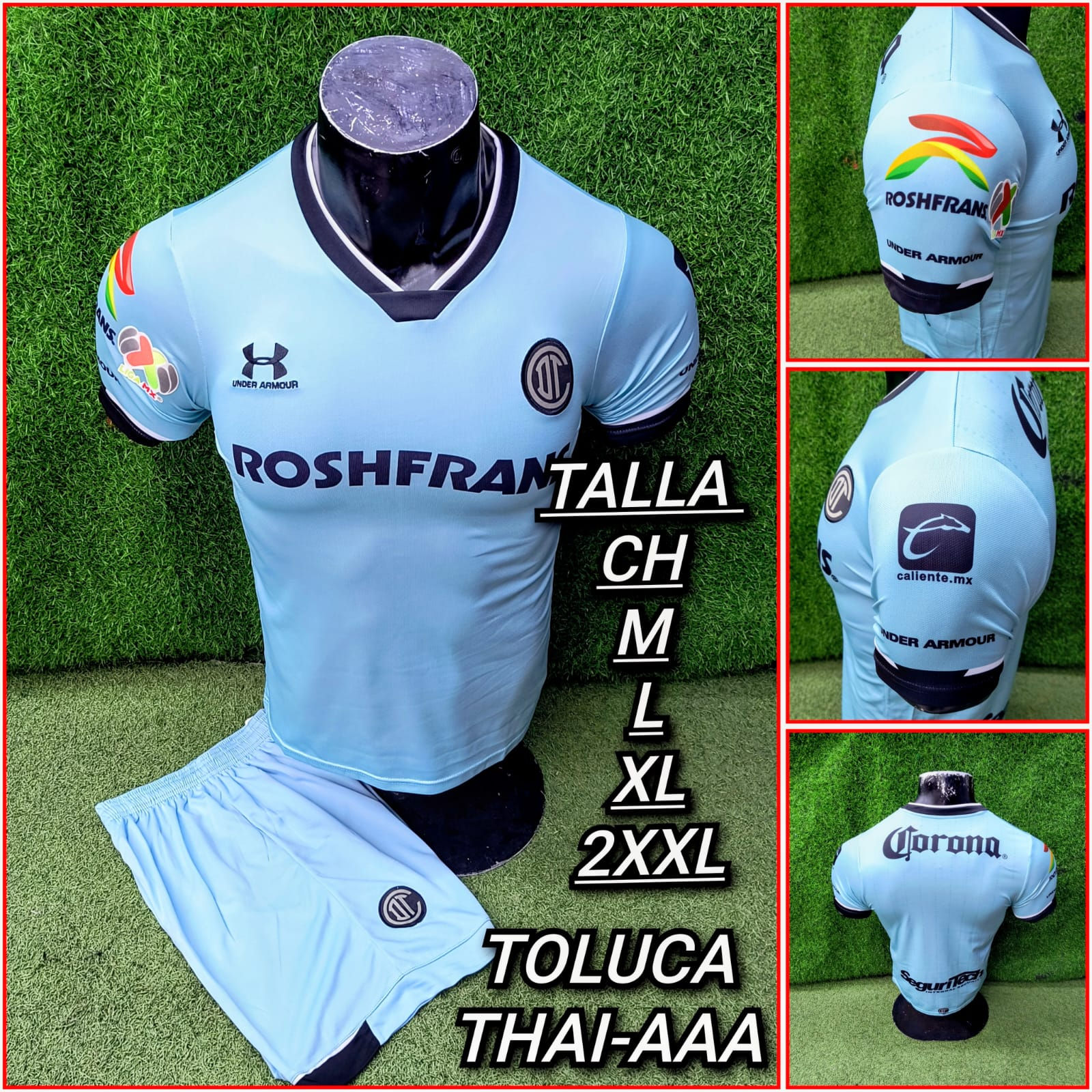 Conjunto de fútbol selección Toluca, THAI-AAA- 3ra. Equip.
