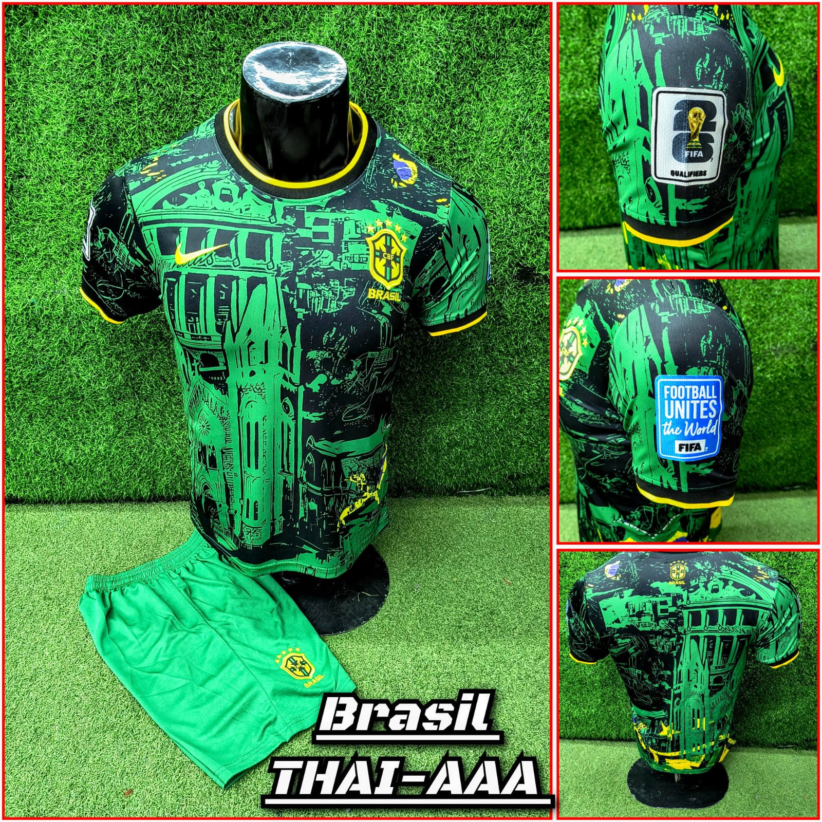 Conjunto de Fútbol Selección Brasil "Cristo Redentor Green" 2024.
