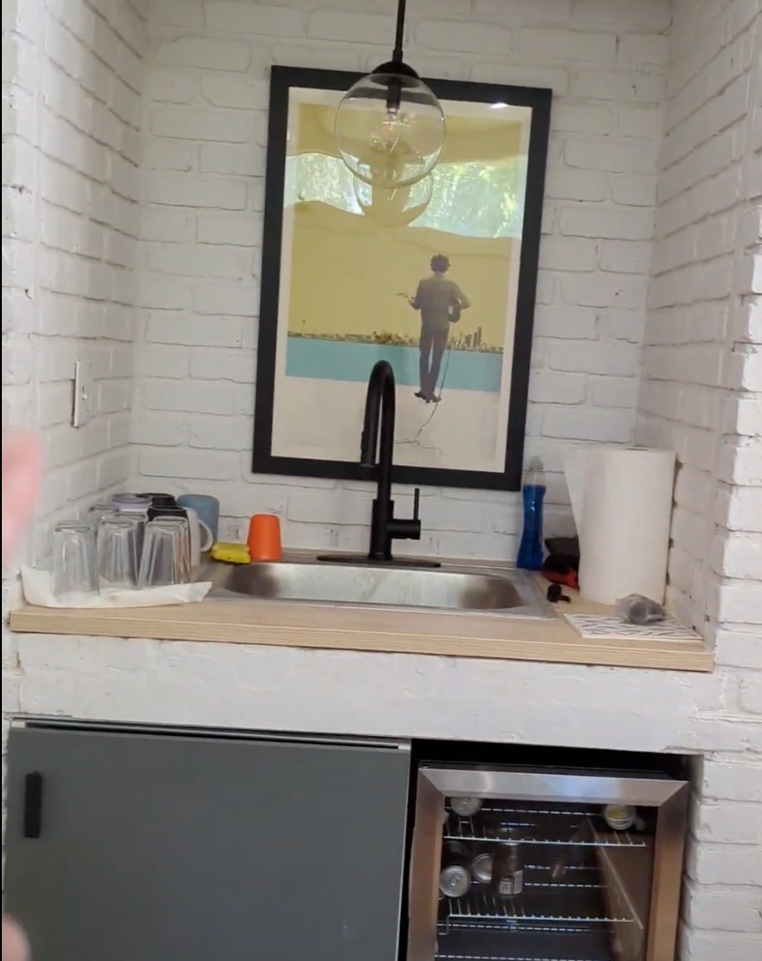 Dishes in the Living Room Wet Bar