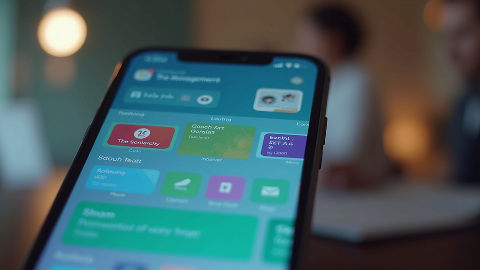 Close-up view of a smartphone screen showing a colorful task management app