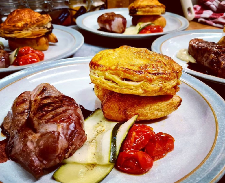 Lamb Steak with Mini Lamb Pies