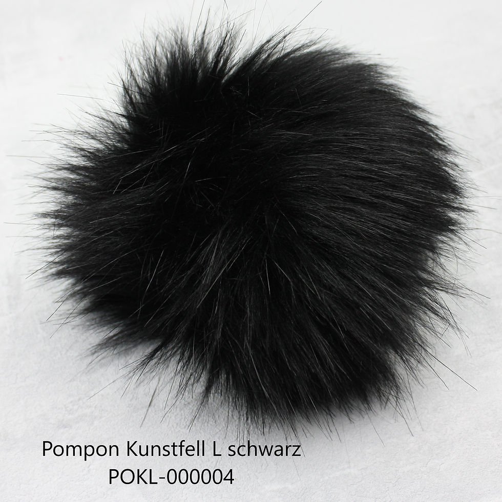 Miniaturbild: Mützenpompon Kunstfell L Schwarz