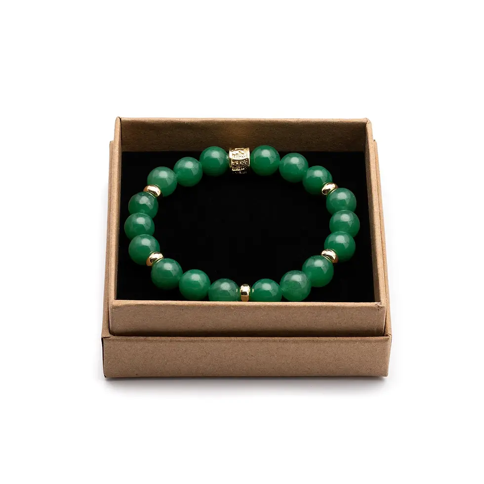 Thumbnail: Green Aventurine Crystal 20ct Gold Plated Bracelet