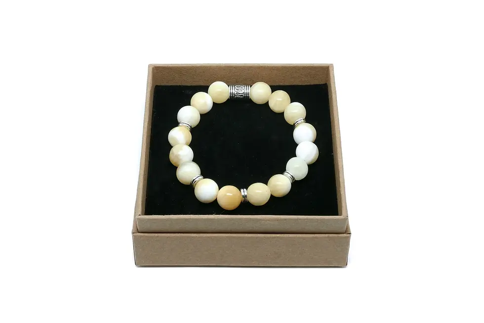 Thumbnail: Yellow Jade & Silver Bracelet