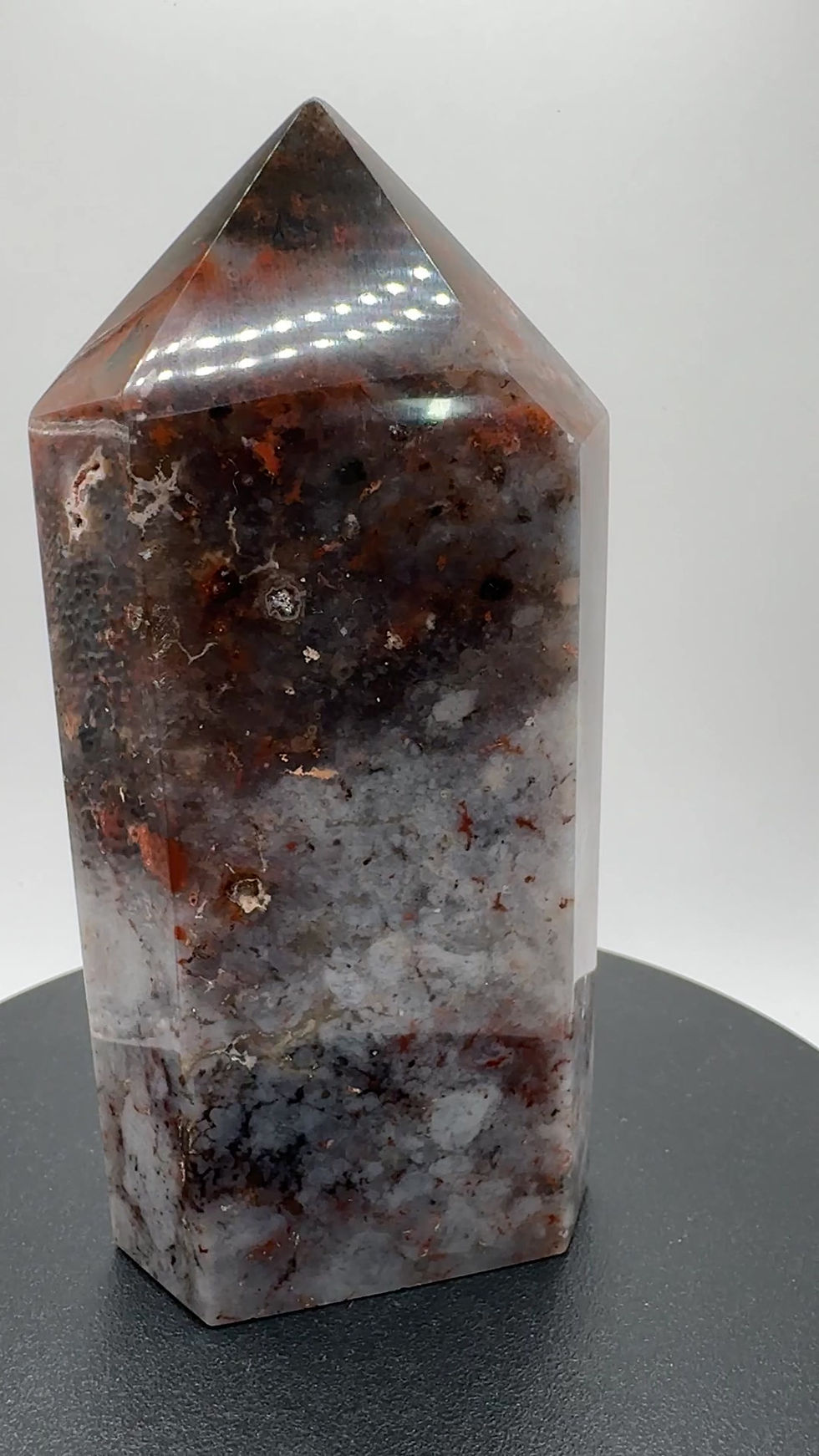 Thumbnail: Red Moss Agate & Pink Amethyst Polished Tower