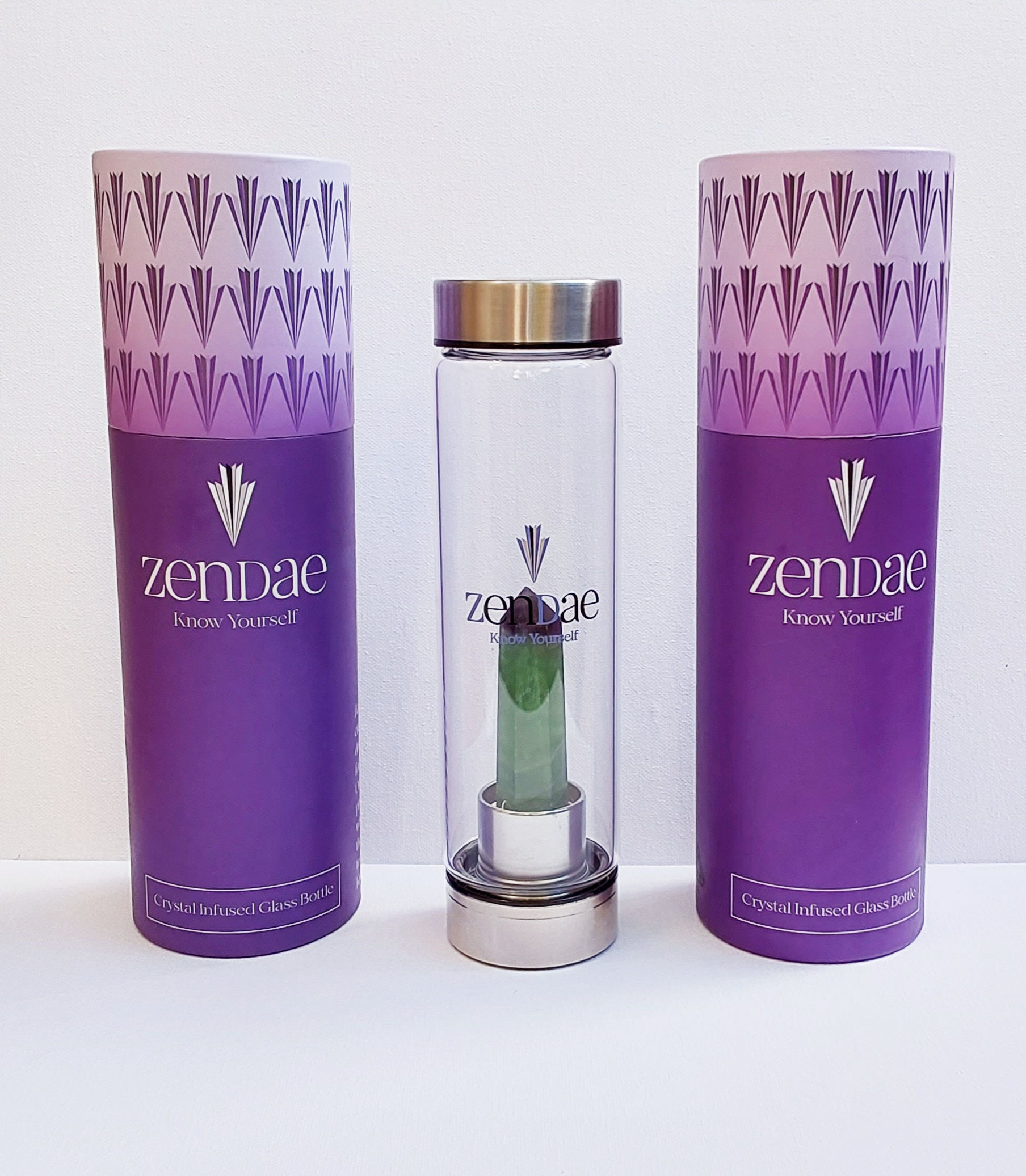 Crystal Water Bottle with Aventurine Crystal