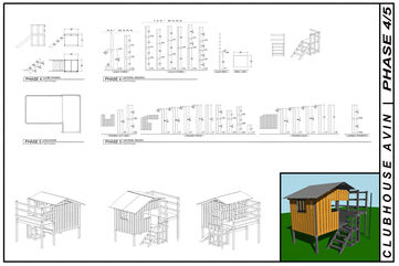 custom built wooden clubhouse playground design drawings