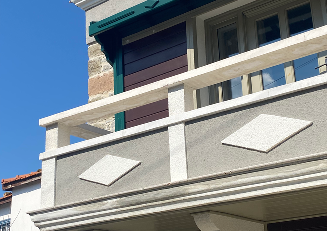 Ön cephe, balkon detay görseli