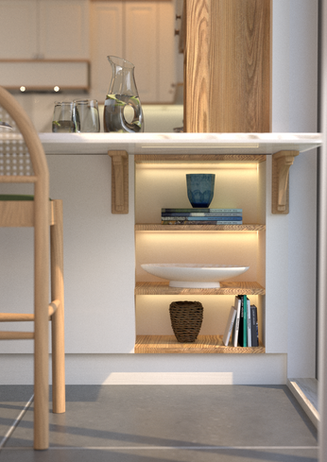 Ada altı açık raf kullanımı