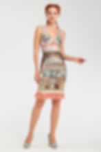 Thumbnail: Peach Pink sweetheart neckline blouse Front View