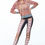 Thumbnail: Pink Comfort print leggings with a stretchy fabric Front View