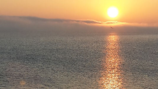 Sunset over sea Llandudno