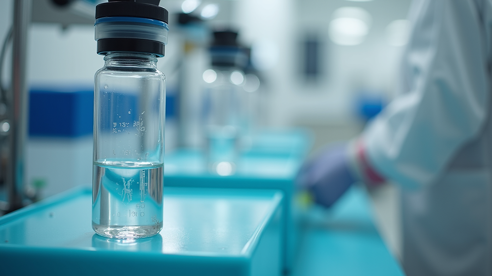 Plano detalle de equipo de laboratorio clínico con tubos de ensayo