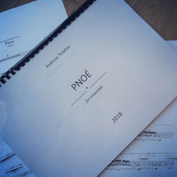 Pnoé for ensemble, score, 2018