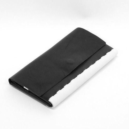 Thumbnail: Long wallet with flap White x Black ES-FLW