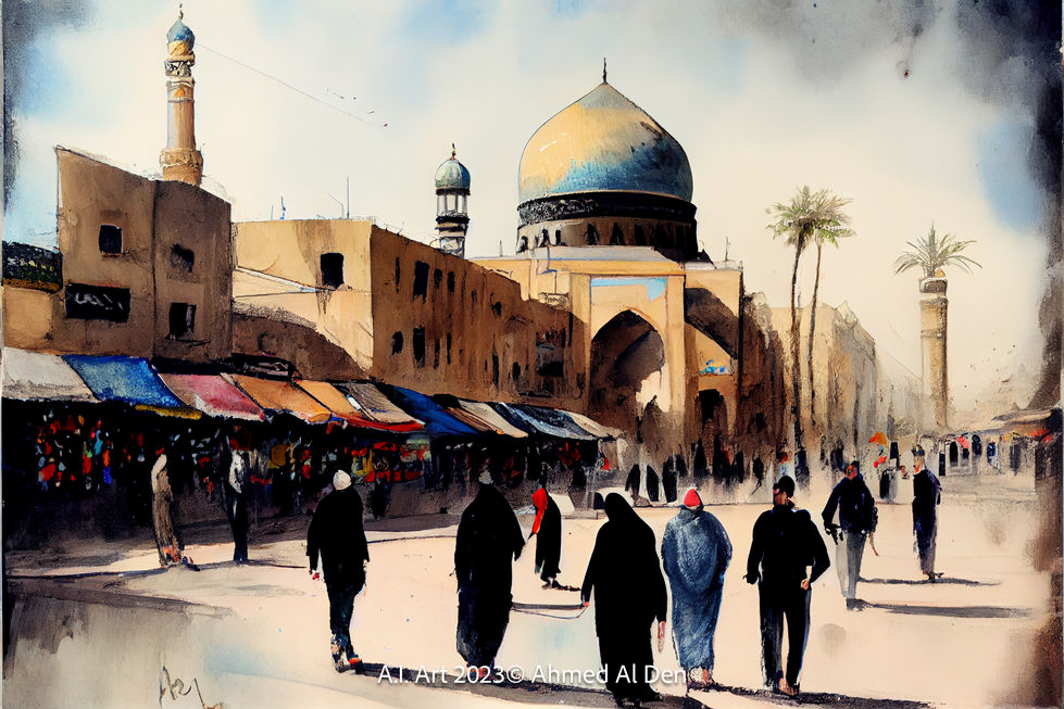 Baghdad ink and wash vivid colors