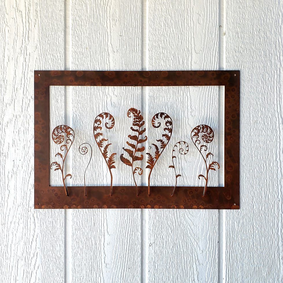 Thumbnail: Fiddlehead fern 3D metal wall art in rusted patina – Ironstone Steel