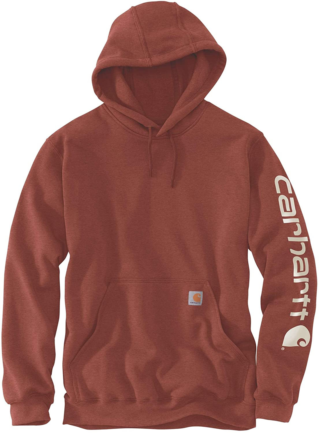 carhartt men's midweight signature sleeve logo hooded sweatshirt