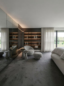 projeto interiores - dormitorio casal alto padrao - casa condominio fechado - bosque das mansoes - sao jose sc - eduardo schmidt